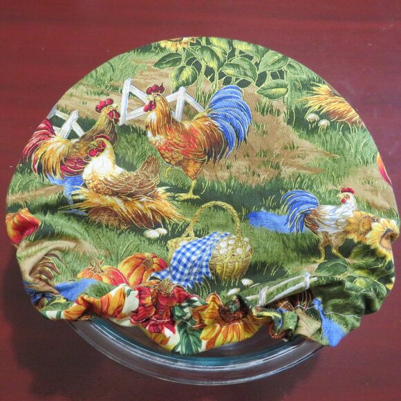 Kitchenaid Bowl Cover Fall Farm Chickens and Sunflowers Reversible Mixer Cover - Picture 5 of 6